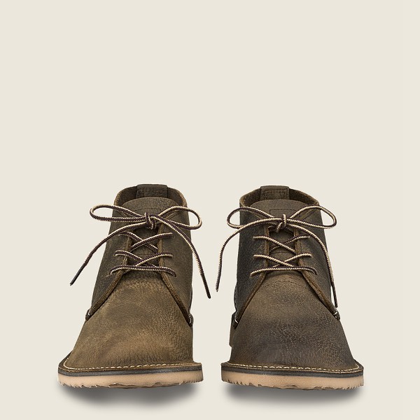 Heritage Sko Herre - Red Wing Weekender - Chukka Roughneck Læder - Olivengrøn - EVQAJD-863